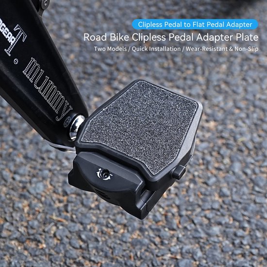 Duo-verpakking - Converters voor racefiets-klikpedalen naar vlakke pedalen - Geschikt voor Shimano SPD - Universele pedaaladapters van Merkloos — afbeelding 2