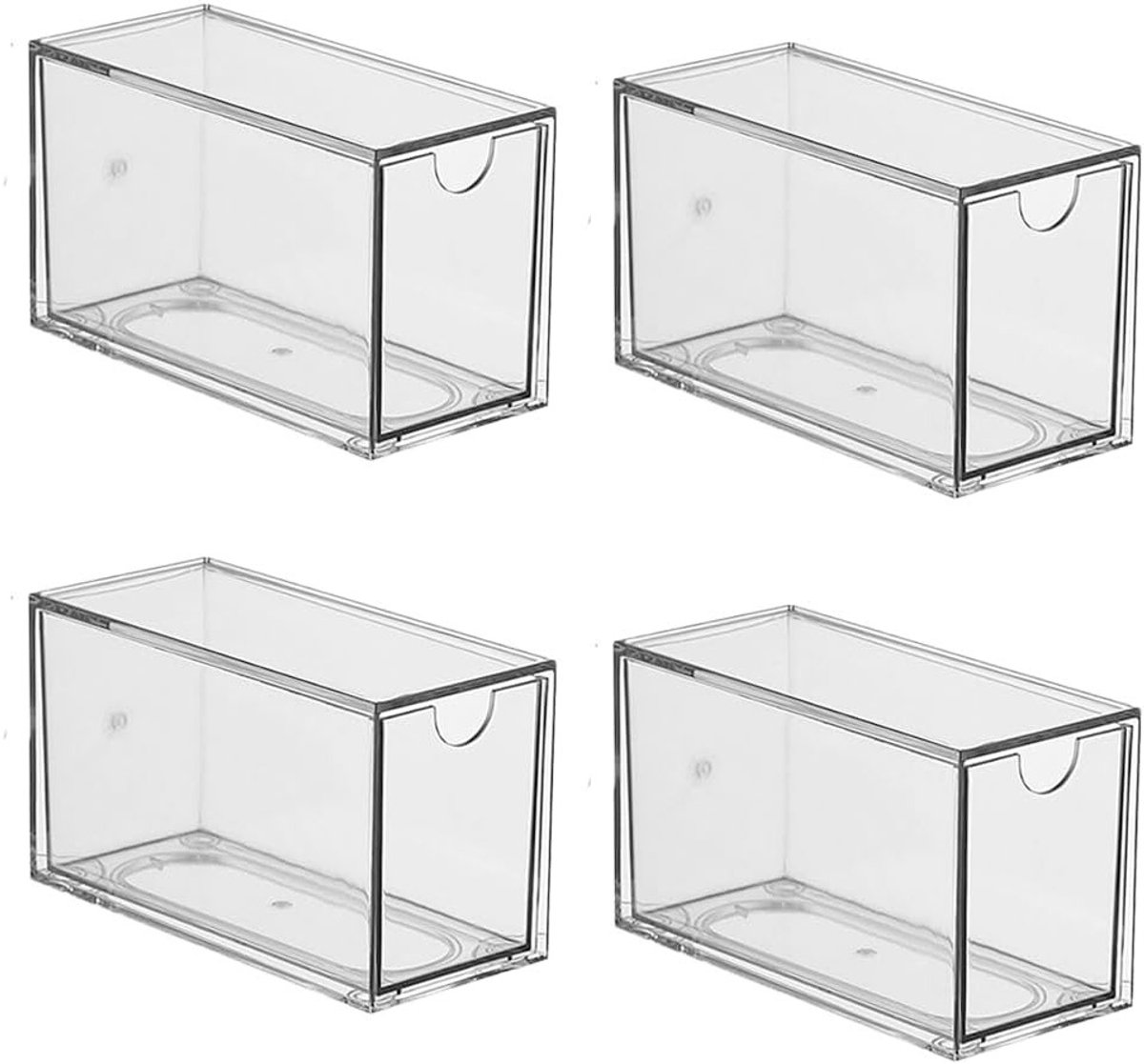 Organiser voor Kantoor en Keuken, Opbergdozen voor Theezakjes met Laden, Ideaal voor Bureaubenodigdheden en Theeaccessoires, Set van 4 Stuks