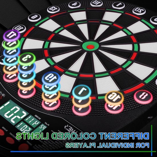 Elektronisch Dartbord - Soft Tip Bord - Spel en Plezier - 354 Spelvariaties - 50.8 cm Diameter - Met Lichten van Merkloos — afbeelding 2