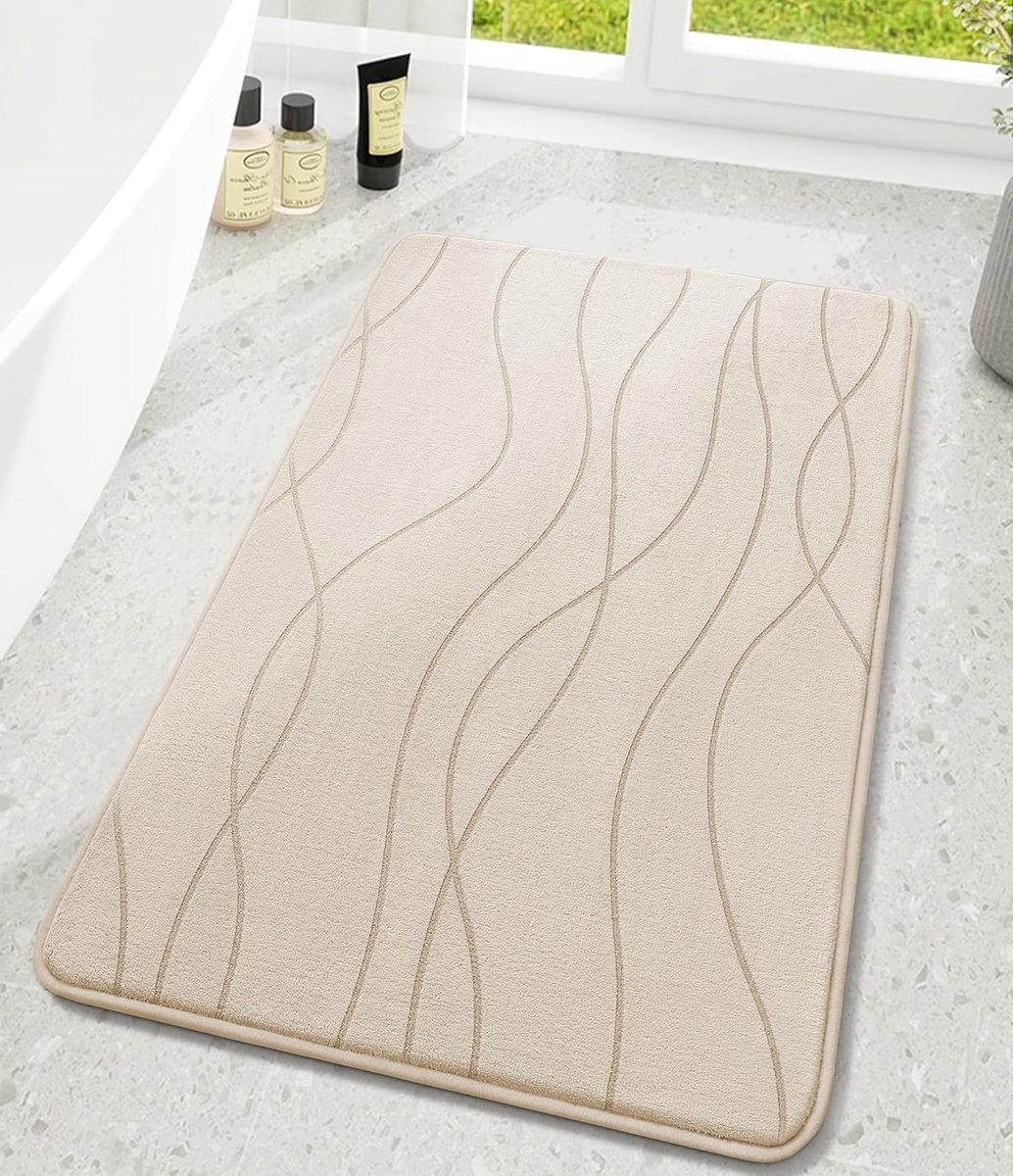 Badkamertapijt - Traagschuim mat - Badkamer comfort - Snel absorberend - 60 x 90 cm - Beige