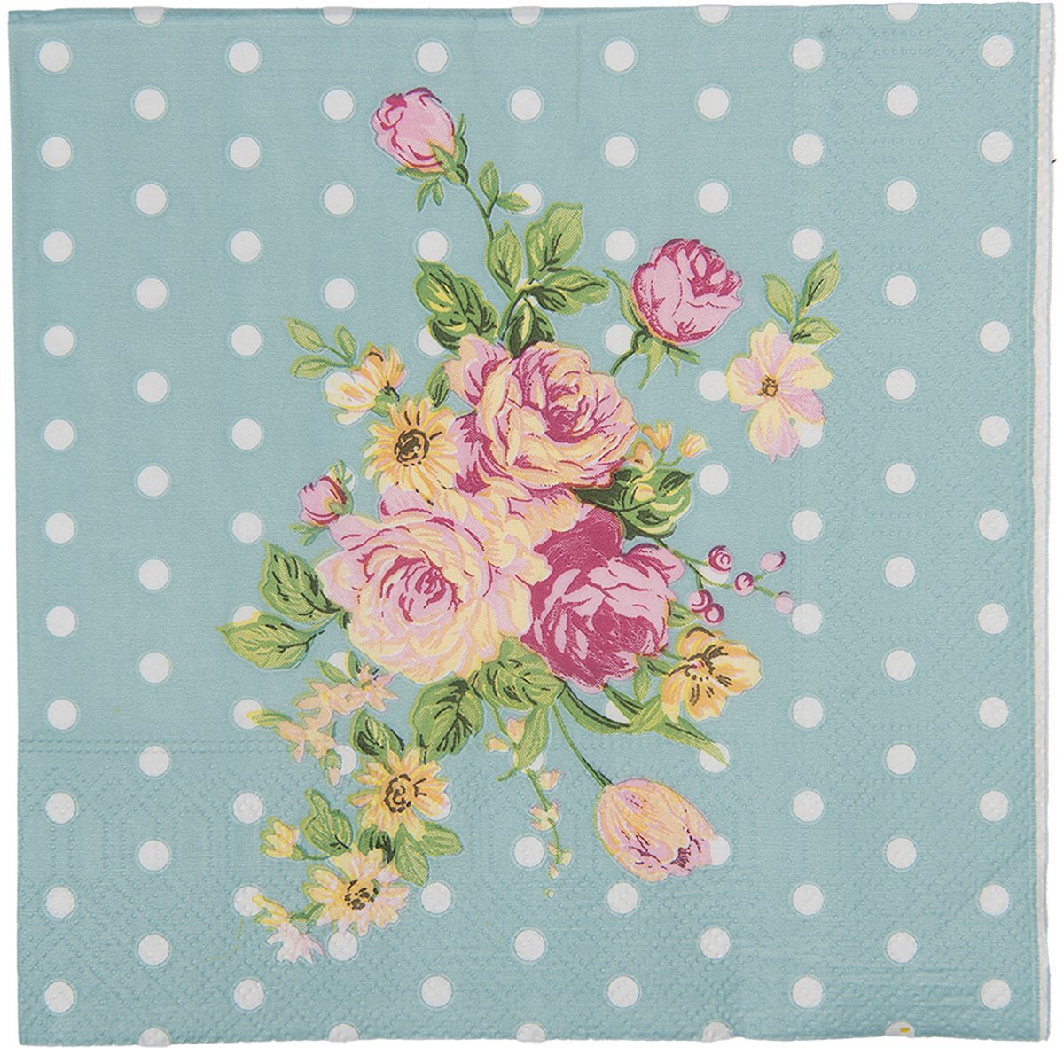Clayre & Eef Servetten Papier Set van 20 33x33 cm Blauw Papier