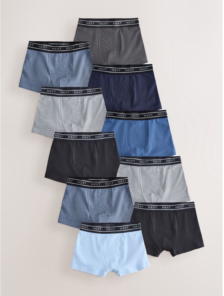 Next - Jongens - Set van 10 boxershorts - Blauw