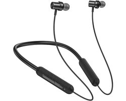 Hoco ES70 Bluetooth In-Ear Oordopjes met Nekband Zwart - Bluetooth 5.3 - 80 Uur Batterij - Sport Oordopjes - Oortjes met Draad - Lichtgewicht