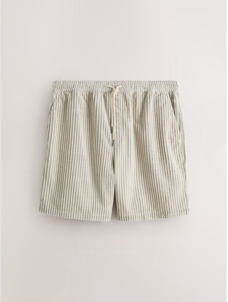 Next - Heren - Jumbo Cord Short met elastische taille - Crème