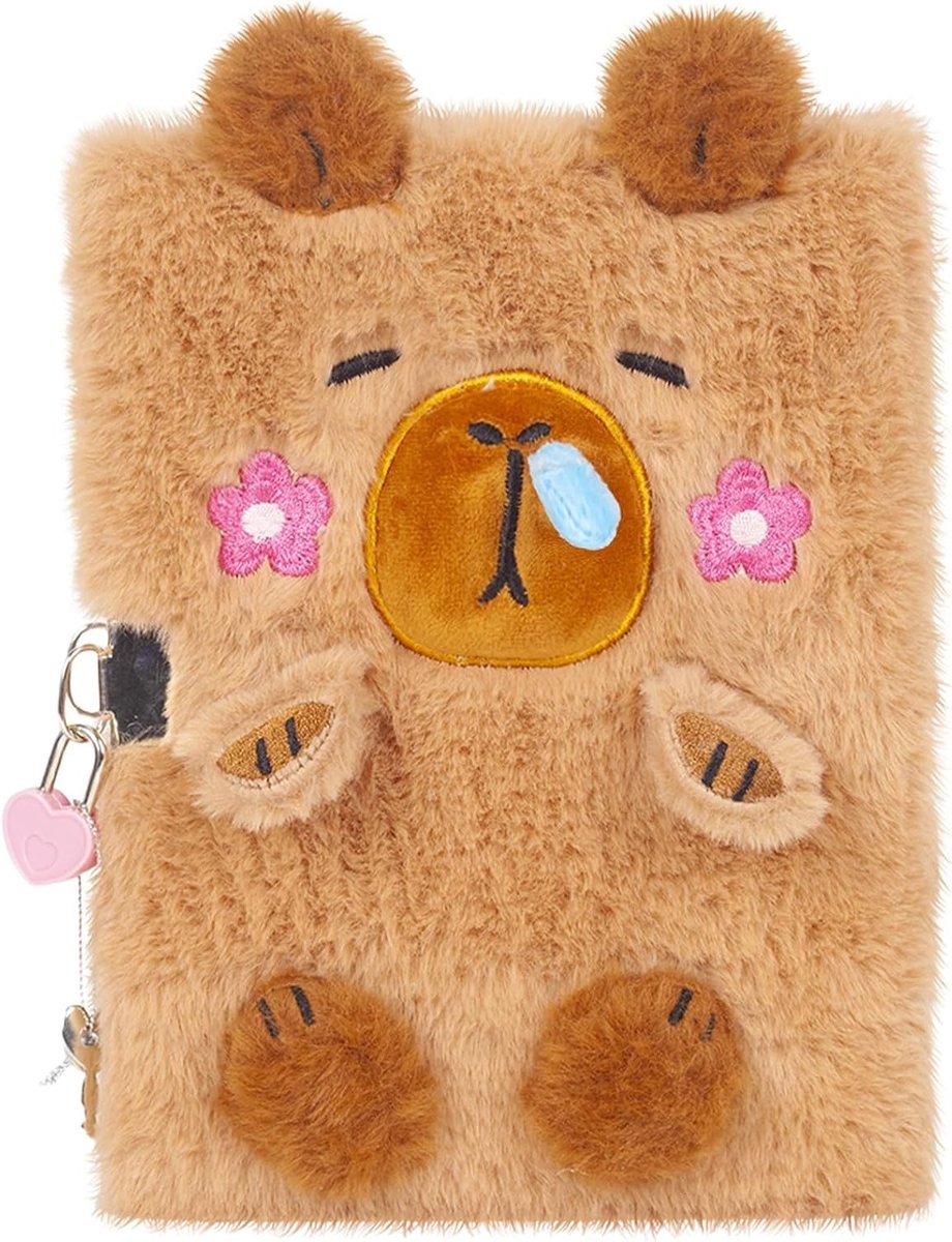 Zacht Fluffy Notitieboek met Sleutel en Slot, 160 Pagina's, Schattig Cadeau voor Meisjes van 5-12 Jaar, Perfect voor Creatieve Dromen en Aantekeningen