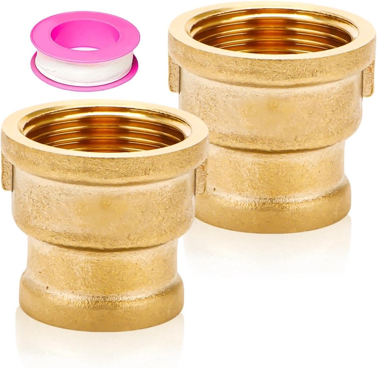 Reduceermof G1" x G3/4" - Binnendraad buisfittingen voor waterleidingen, 1 inch naar 3/4 inch, 2 stuks, duurzame verbindingen voor sanitair en installatie