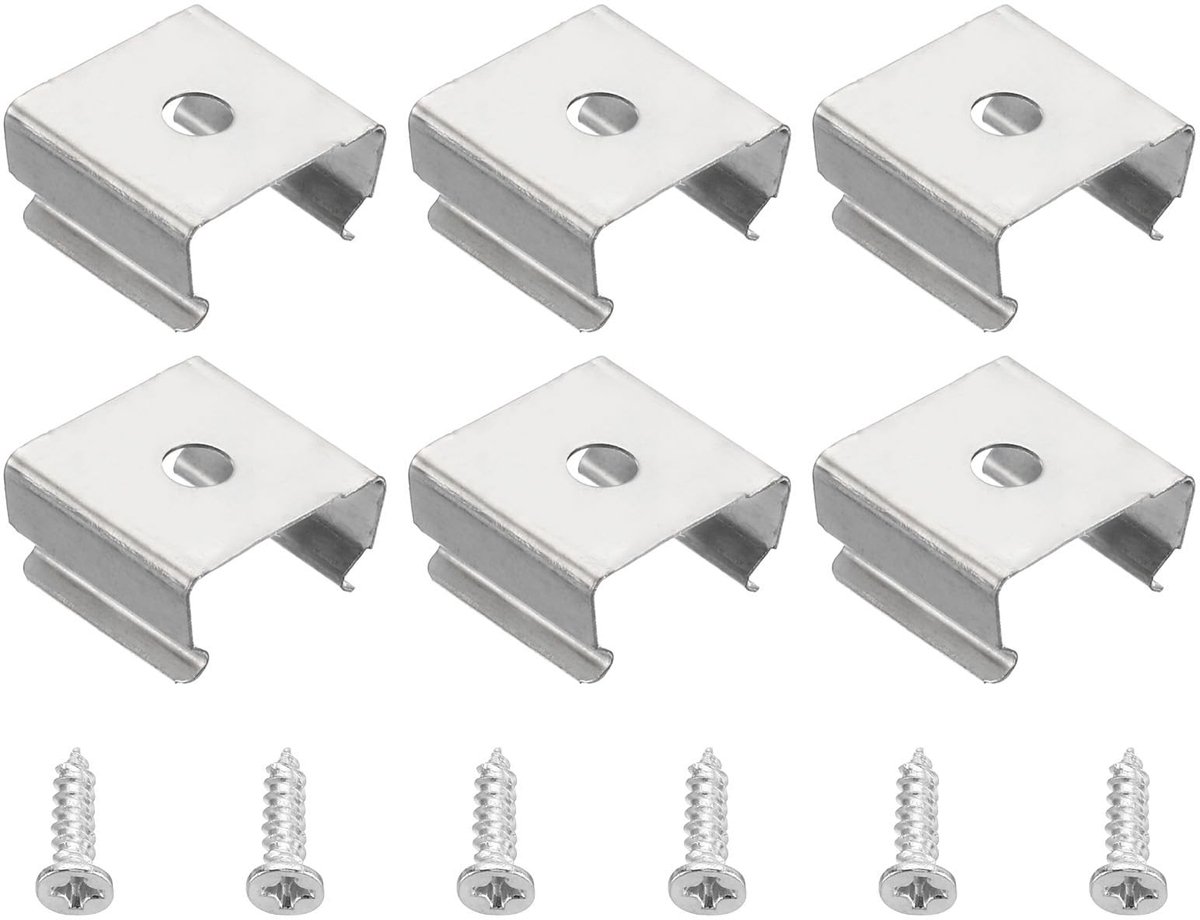 aladdien - Touw montage clips - Bevestigingsklemmen voor LED-strips - Roestvrij staal - Lichtclips voor neon RGB kabels - 50 stuks - Geschikt voor 1..