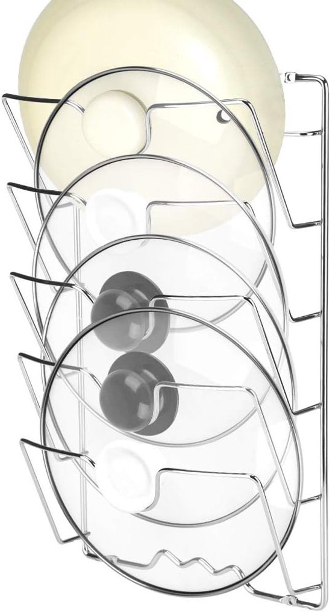Panlid houder voor 5 potdeksels, wand- of deurmontage, opbergrek voor keuken en kast, ideaal voor thuis en restaurants