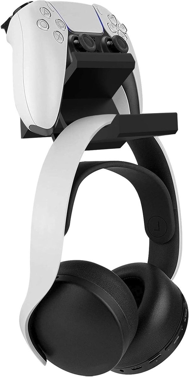 Dual Gamepad Controller en Hoofdtelefoonhouder - Wandgemonteerde Gaming Hoofdtelefoonhaak voor PS5 en Xbox ONE, Geschikt voor Pulse 3D Headset en Gamecontrollers