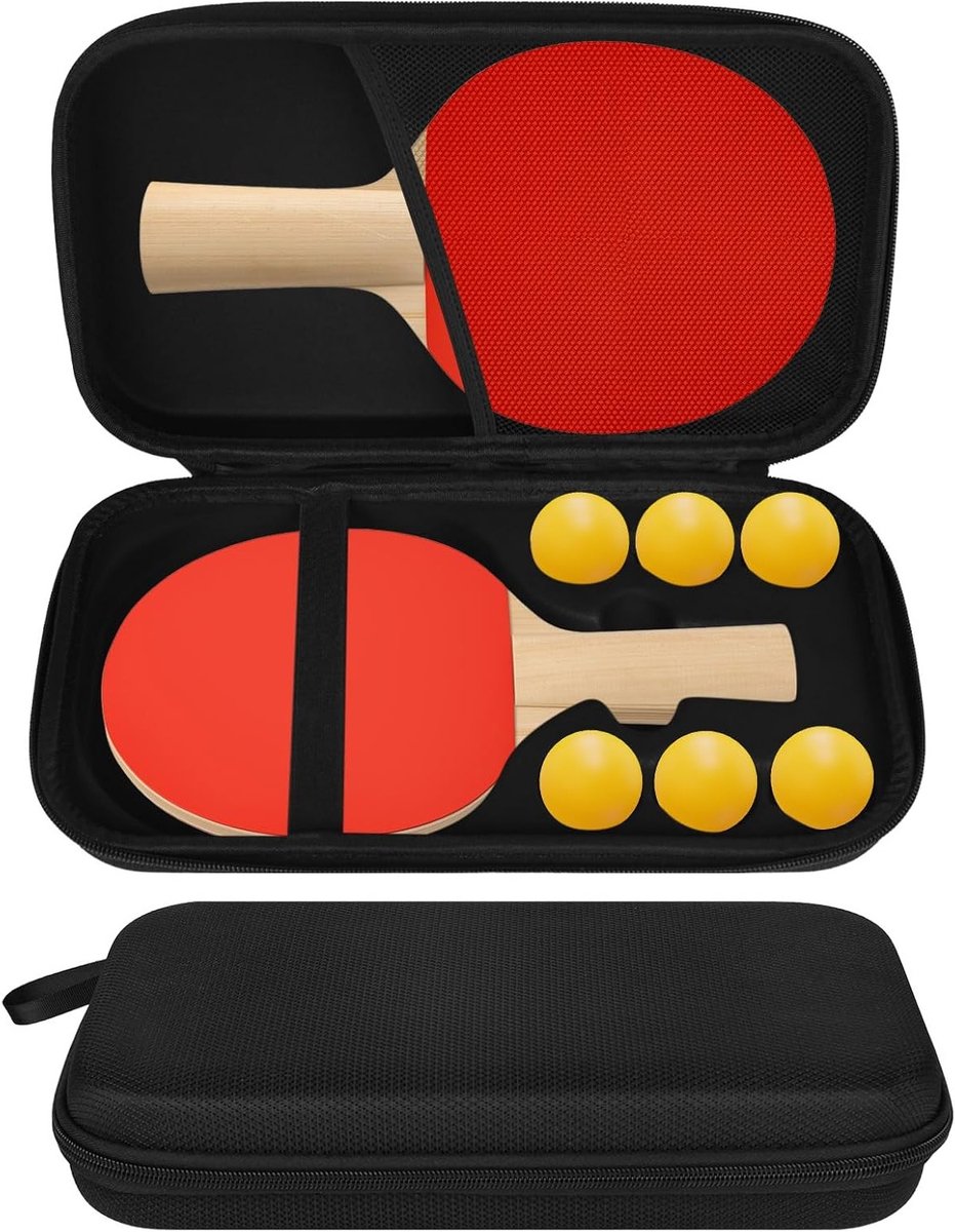 Waterdichte Cover voor Tafeltennisbat en Ballen, Geschikt voor 1 Racket en 6 Ballen, Duurzaam en Lichtgewicht