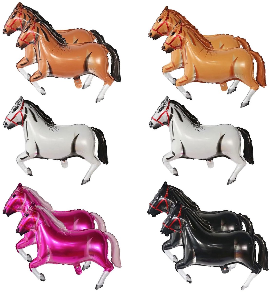 Allecto - Dierlijke Ballonnen - 10 grote paard foil ballonnen - ideaal voor cowboy feestjes - vrolijke decoratie - geschikt voor kinderfeestjes - f...
