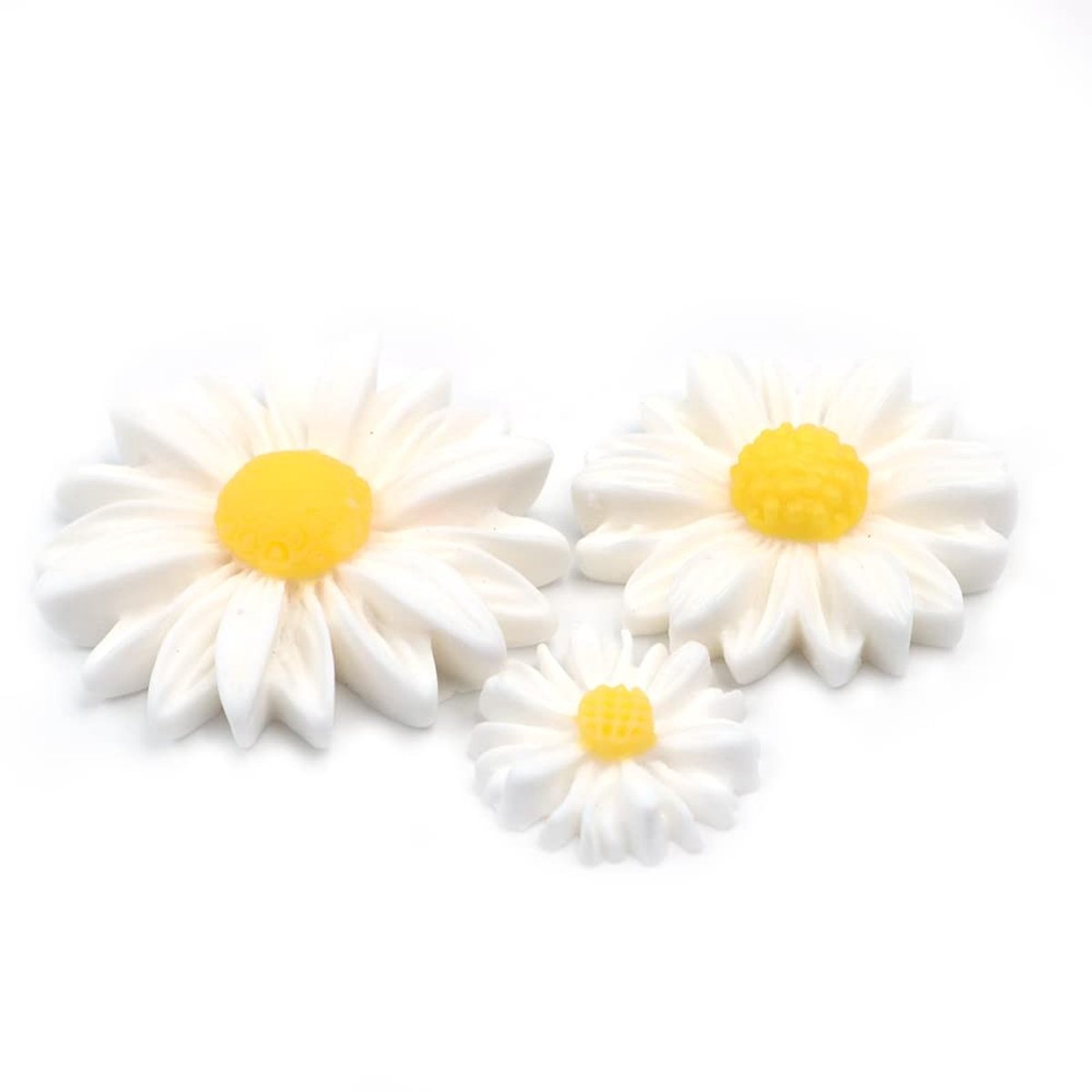 Allecto - Flatback Resin Margriet Bloemen - 50 Stuks DIY Decoratie - Handige Opbergdoos - Creatieve Bloemen - Perfect voor Kunst en Knutselen - Ges...