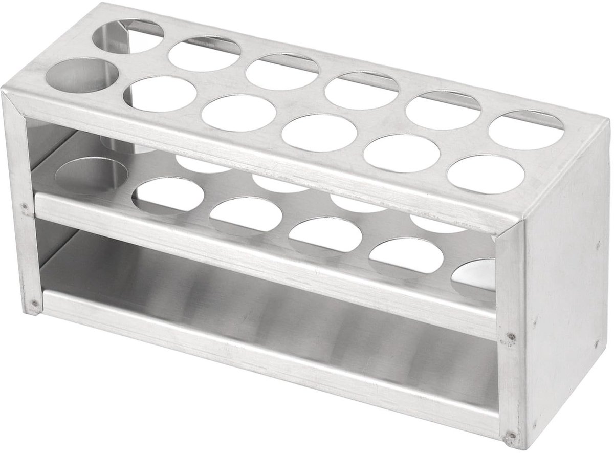Roestvrijstalen Reageerbuishouder - Multifunctionele Centrifugebuishouder met 12 Gaten (23 mm)