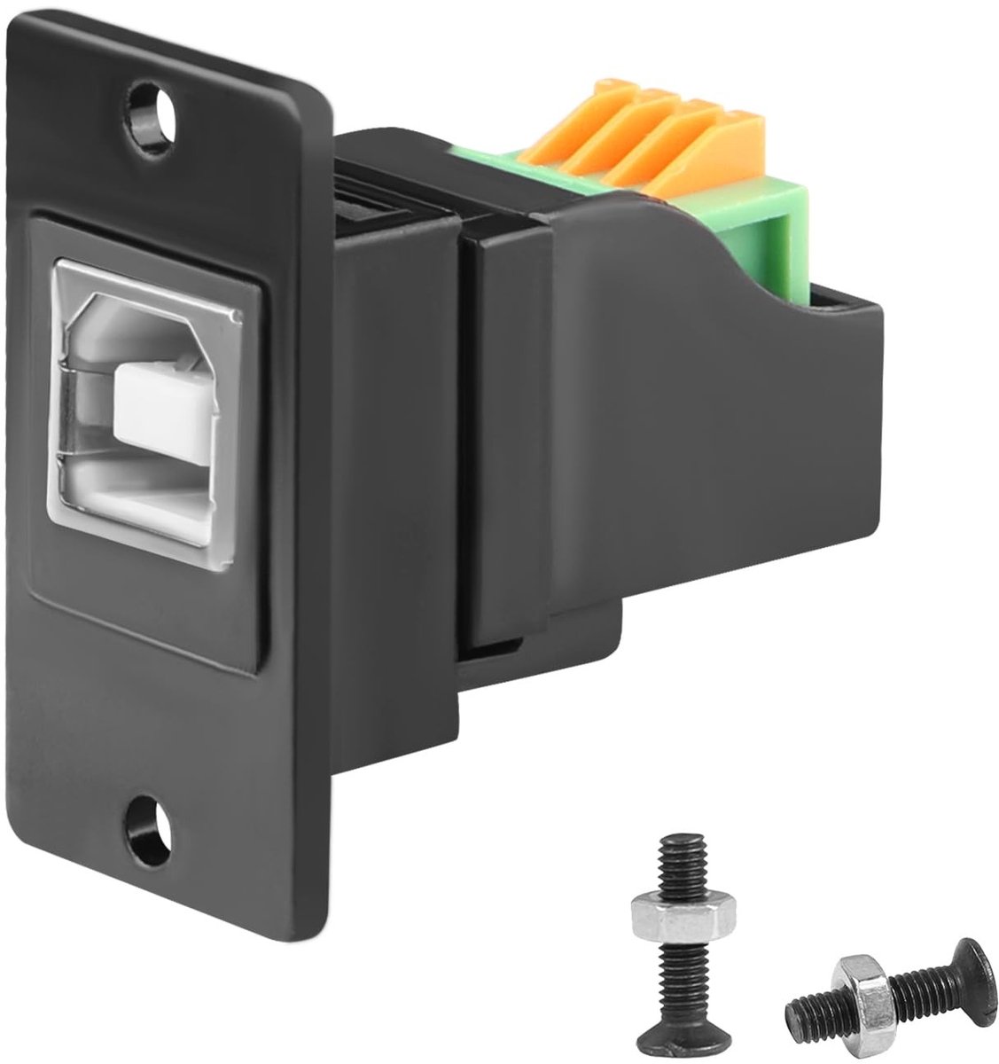 QIANRENON USB Type B 2.0 Paneelmontage Connector met 4-Pin Crimp Klemmen