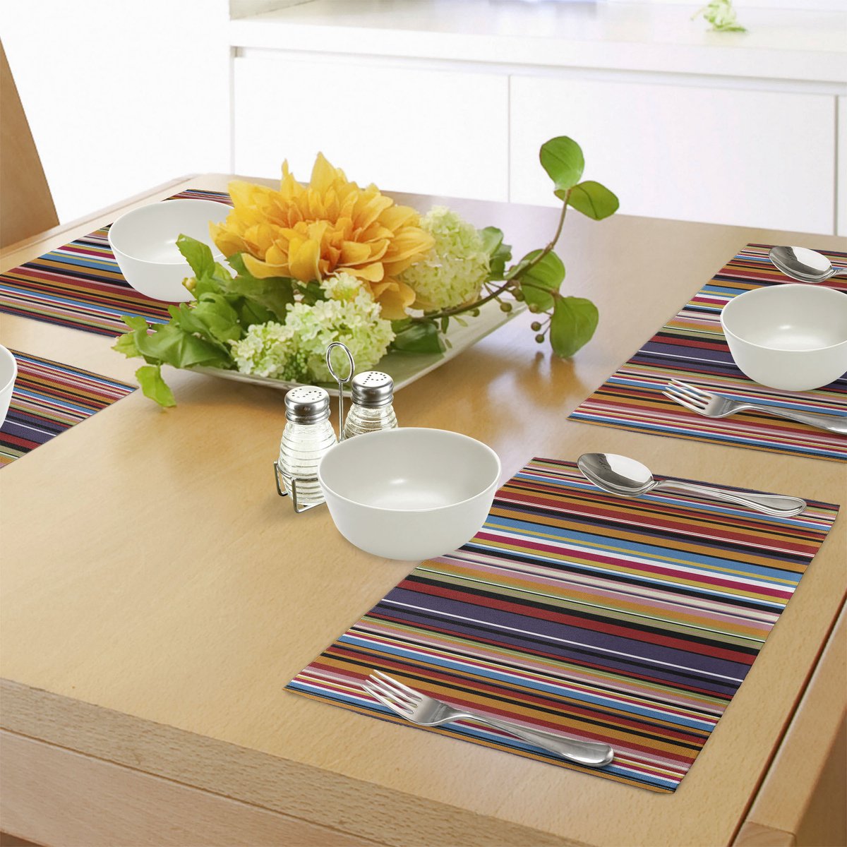 ABAKUHAUS kerstplacemats, wasbare stof eetkamerkeukentafeldecoratie digitale print, roodbruin