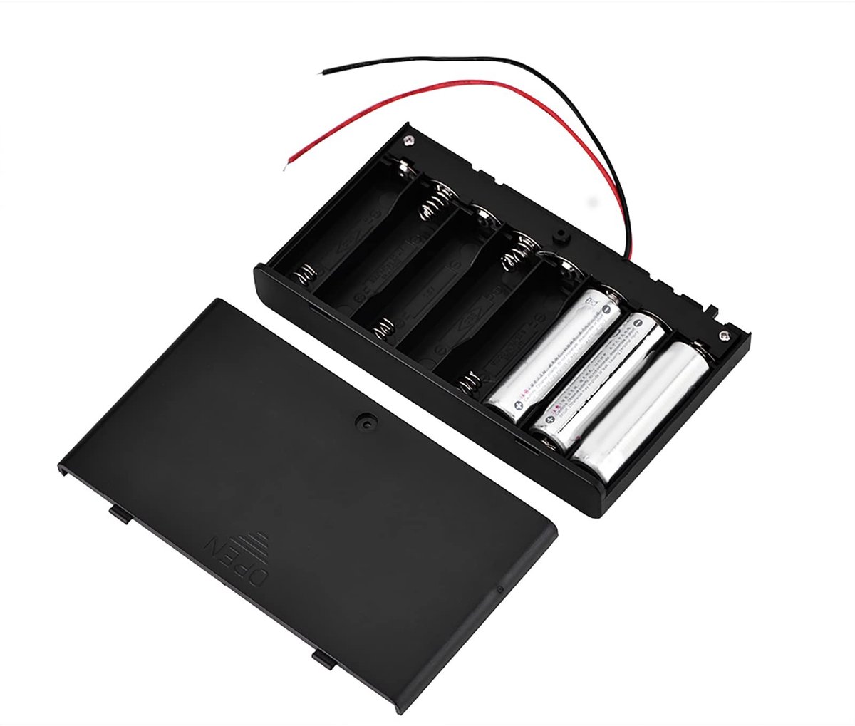 NTHProducts - Batterijopslagbox - AA Batterijen Houder - Bescherming en Organisatie - 12V Capaciteit - Handig voor Thuisgebruik - Geschikt voor 1-8 AA ...