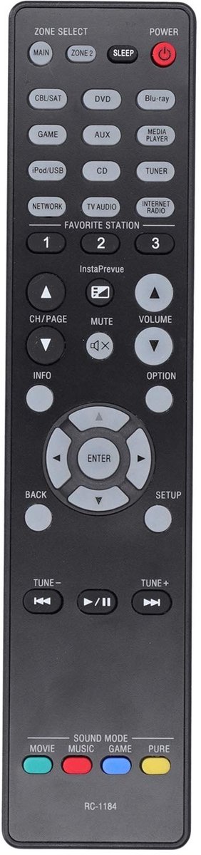 Allecto - TV Remote Control - Geschikt voor Denon AVR-modellen - Ergonomisch ontwerp - Zwart - Tot 10 meter afstand - Handige bediening - Ideaal vo...