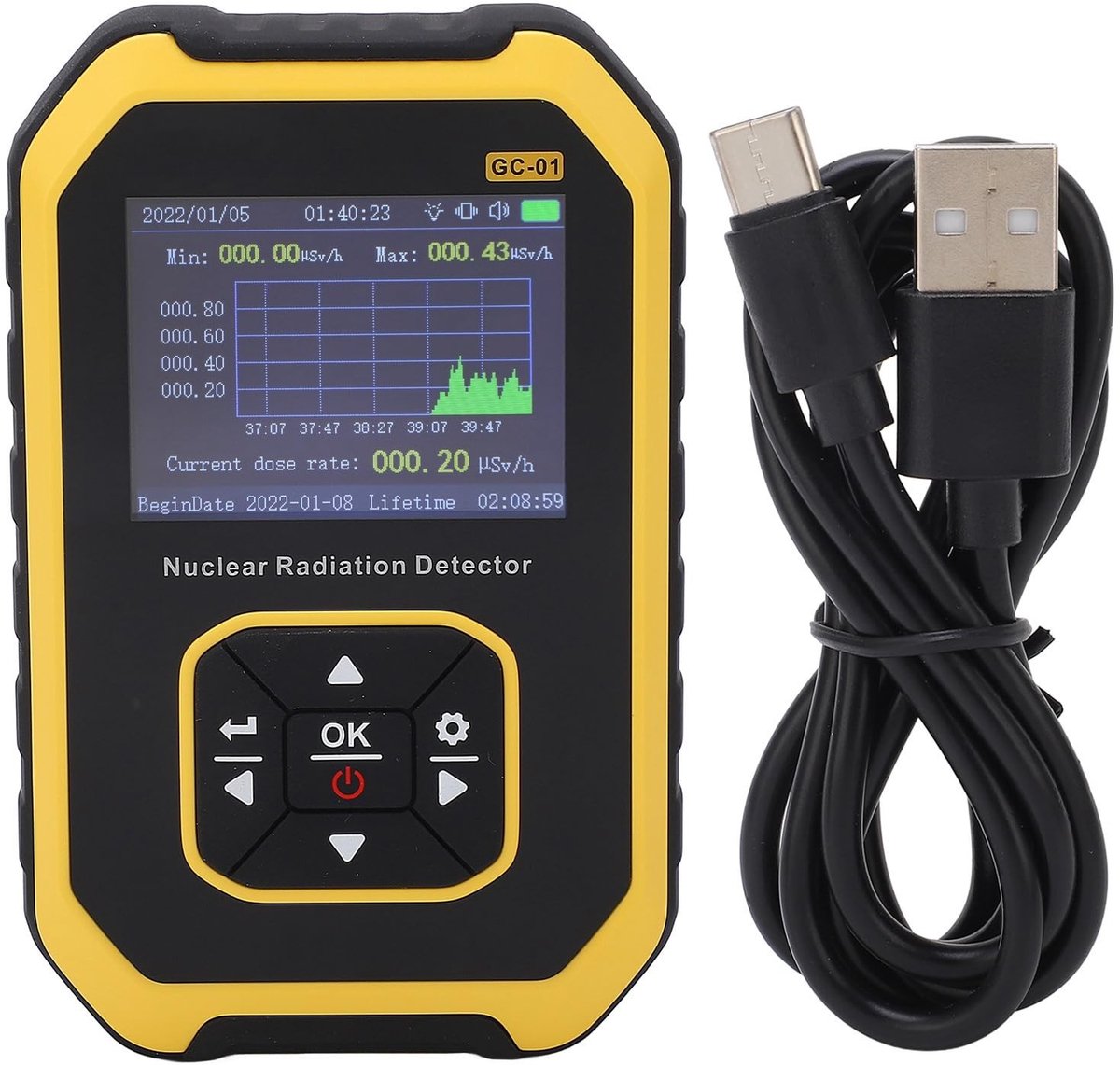 aladdien - Geigerteller - Draagbare Digitale Radioactieve Detectiemeter - Realtime Monitoring - Nucleaire Stralingsdetector - Voor Marmeren Tegel - ..