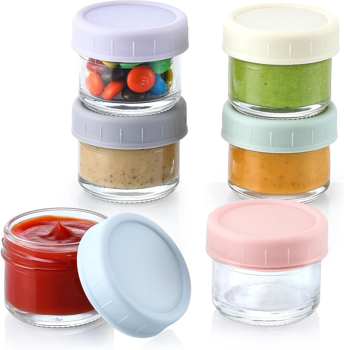 Set van 6 Lekvrije Dressingcontainers met Deksel - Ideaal voor Sauzen, Dips en Meal Prep - Geschikt voor Magnetron en Vriezer