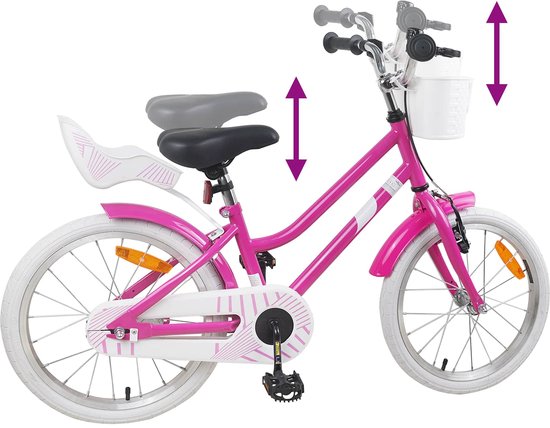 vidaXL - Kinderfiets - 18 - Inch - voor - 5-7 - jaar - oud - Donkerroze van VidaXL — afbeelding 2