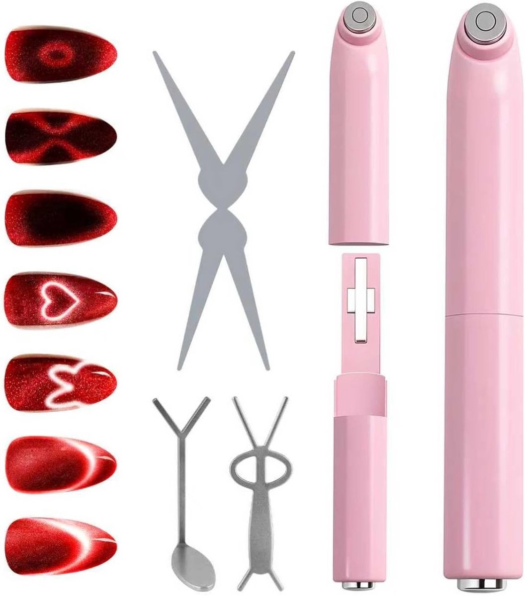 3-in-1 Annulaire Magnetische Nagelaccessoire voor Cat Eye Gel Polish met Creatieve Patronen zoals Hart en Konijn