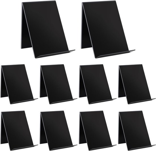 Foto: Acryl boekensteun 10 stuks 13 x 115 x 10 cm zwart brochurehouder artikeldrager