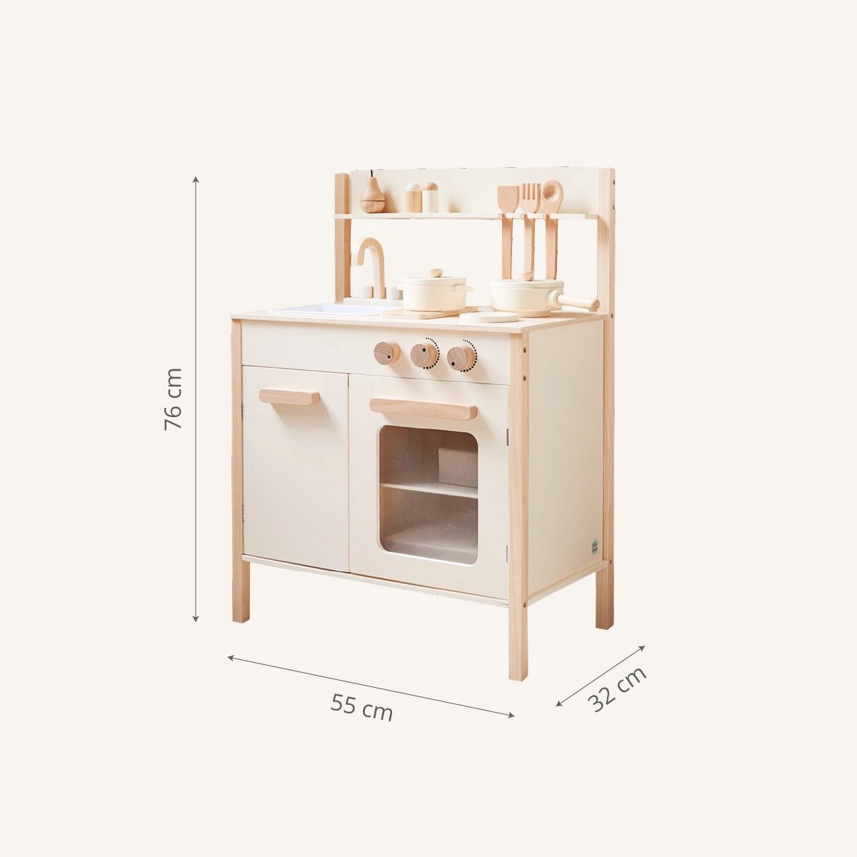 Petite Amélie Speelkeuken Chantilly - Kinderkeuken incl. 10 Keukenaccessoires - H 76 cm — afbeelding 3