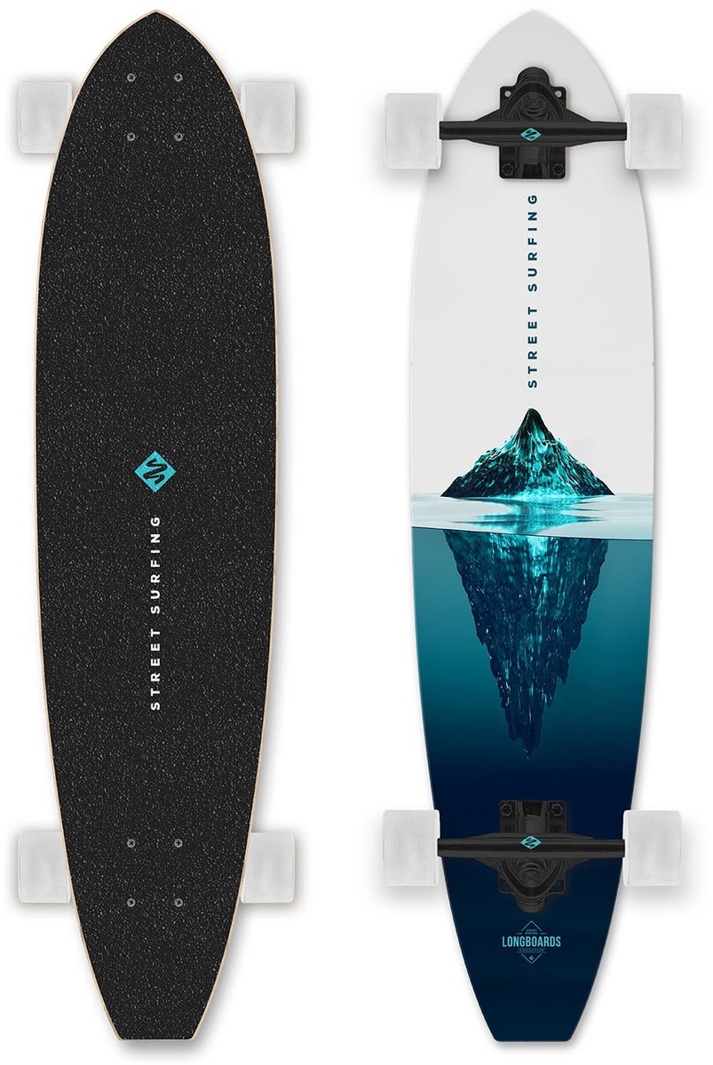 Street Surfing Cut Kicktail Longboard 36 Iceberg Wit
