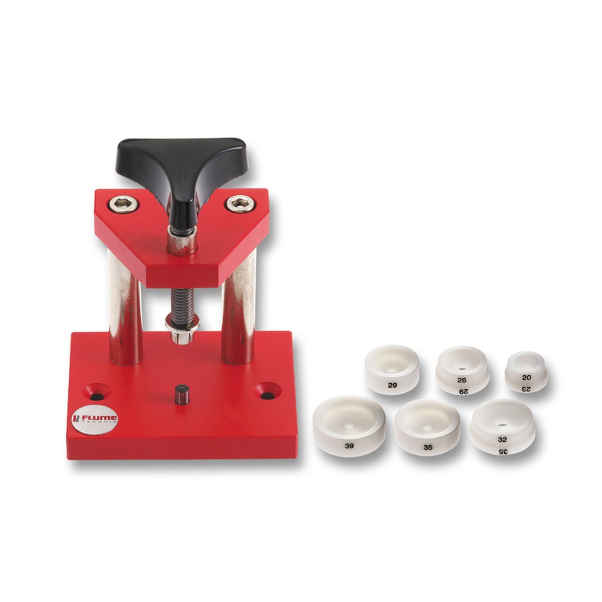 Kastsluiter-/Glazenpers klein Horotec met 6 stempels