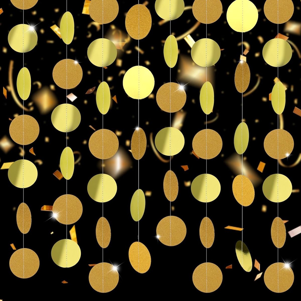 Feest Slinger Set - Gouden Decoratie - Feestelijke Aankleding - Glitter Details - 5 Stuks 4 Meter - Goud