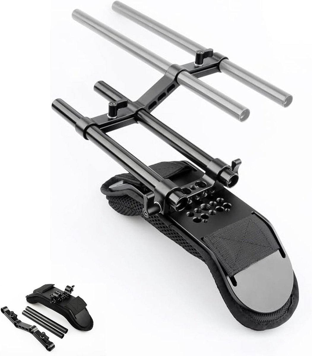 Camera Schoudersteun met 15mm Railblok en Aluminium Stangen voor DSLR Rig en Videocamera Ondersteuning voor Professionele Opnames