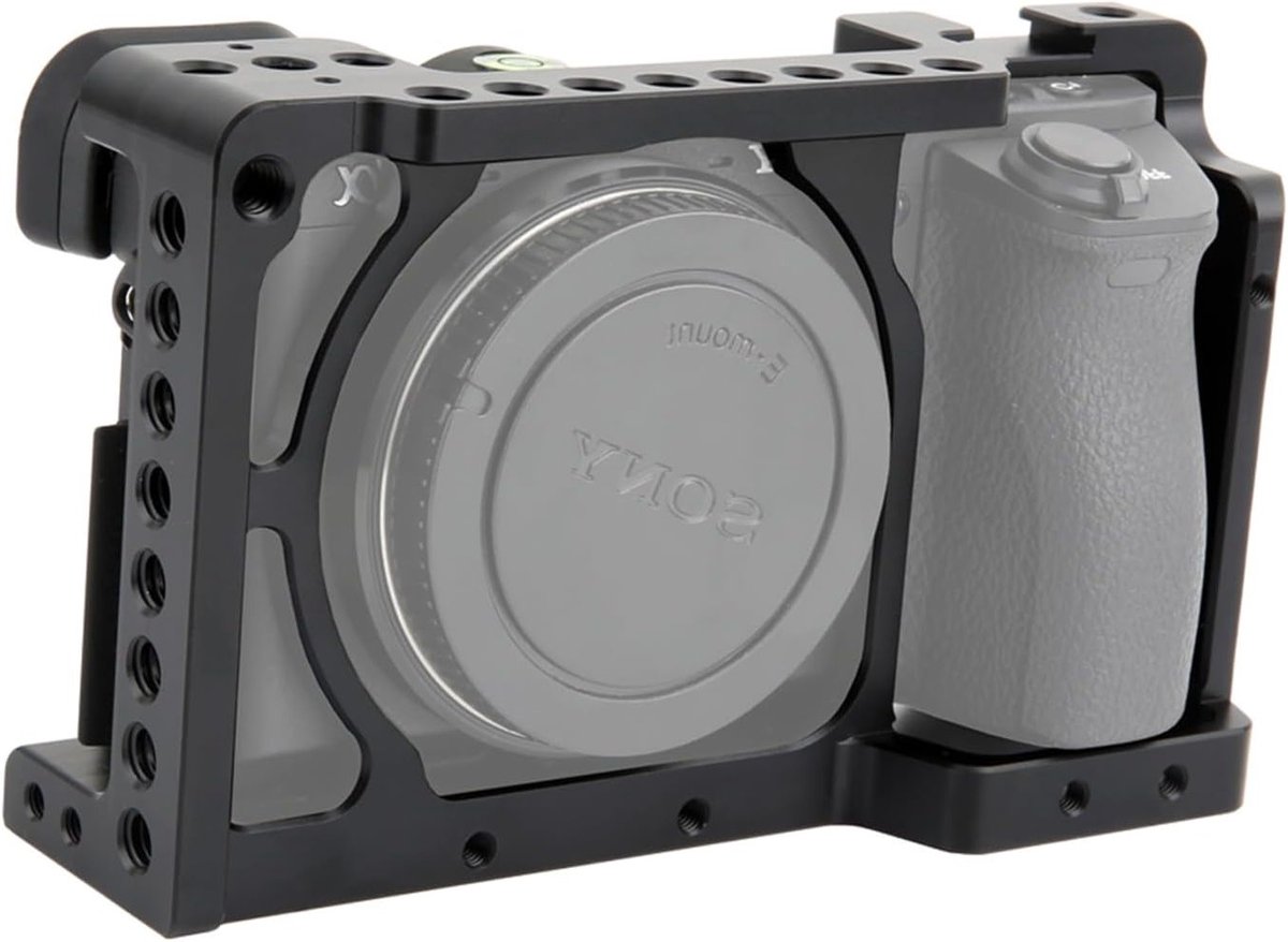 Aluminium Camera Cage voor Sony A6100 A6400 A6300 A6000 NEX7 met 1/4" Draad, Koudeschroef en Accessoires Bevestiging