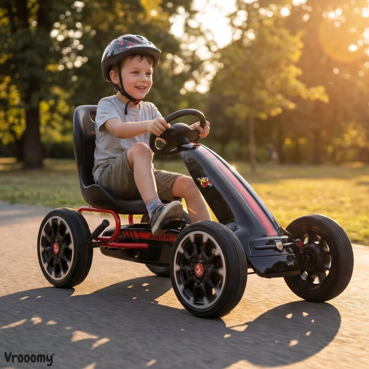 Abarth Skelter 3 tot 7 jaar – Officieel Gelicentieerde Go Kart met Skiddingmodus & EVA-Wielen – Kindervoertuig met Verstelbaar Zadel & Handrem – Zwart — afbeelding 4
