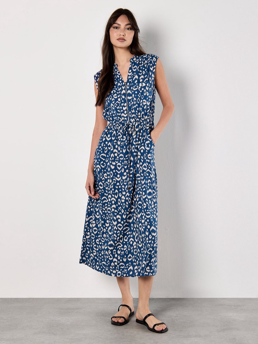 Midi-jurk met dierenprint