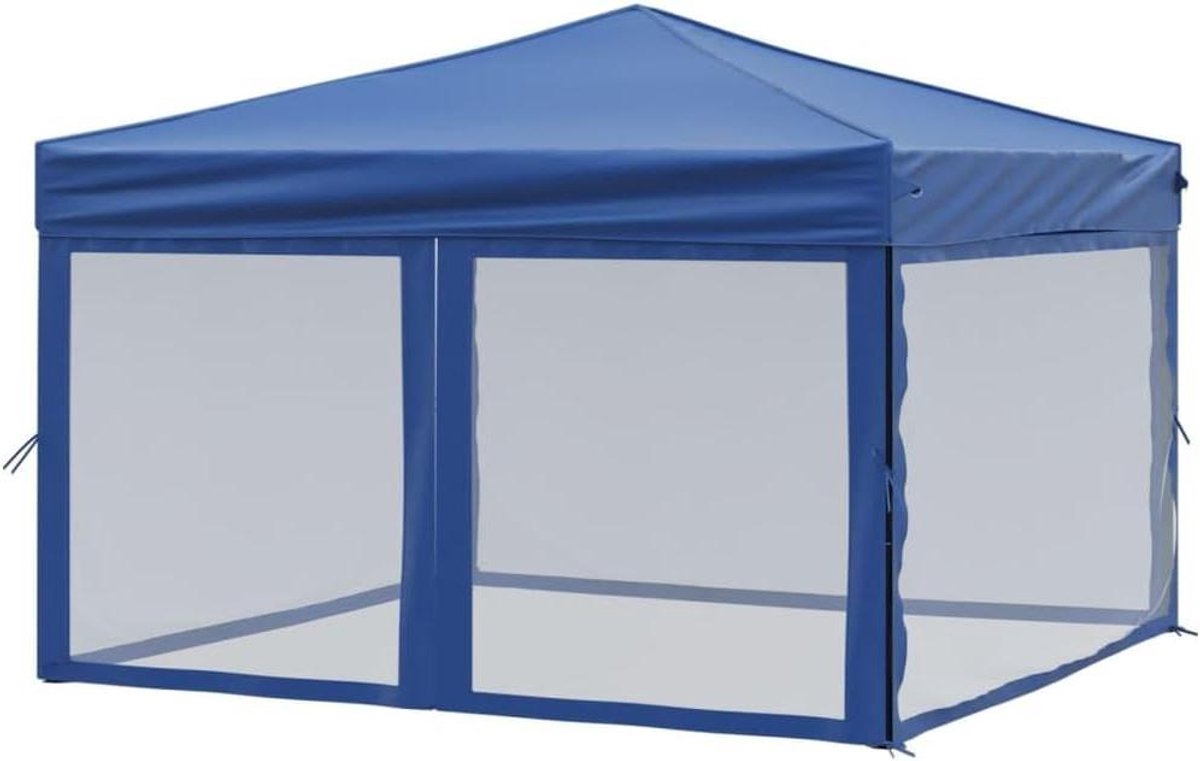 Opvouwbare Partytent - Feesttent Tuin - Buitenfeesten Organiseren - Waterafstotend Weefsel - 3x3 Meter - Blauw