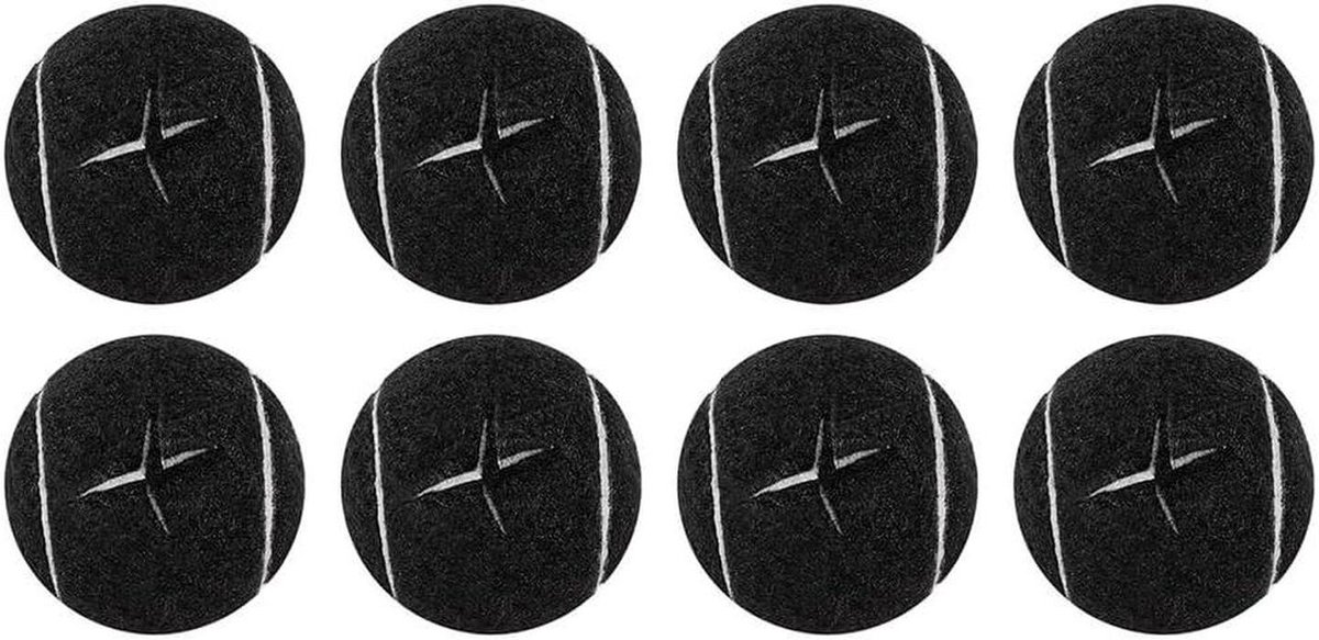 Tennisbal Voetjes - Meubelbeschermers Vilt - Vloeren Beschermen - Voorgesneden Opening - 8 Stuks - Zwart
