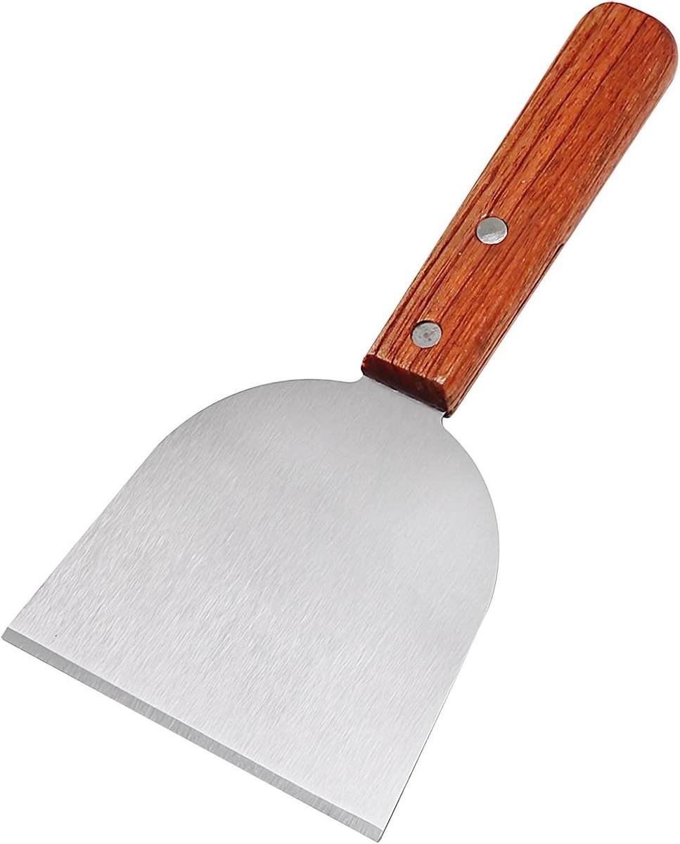 Grill Schraper - BBQ Spatel - Grill Reinigen - Roestvrij Staal - 22x13 cm - Zilver