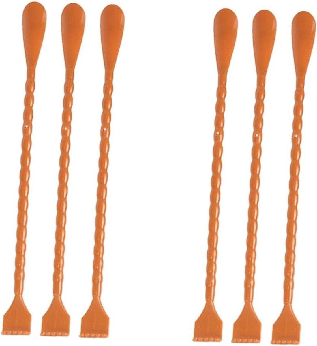 Rugkrabber Schoenlepel - Aankleedhulp - Schoenen Aantrekken - 2-in-1 Combinatie - 6 Stuks - Bruin
