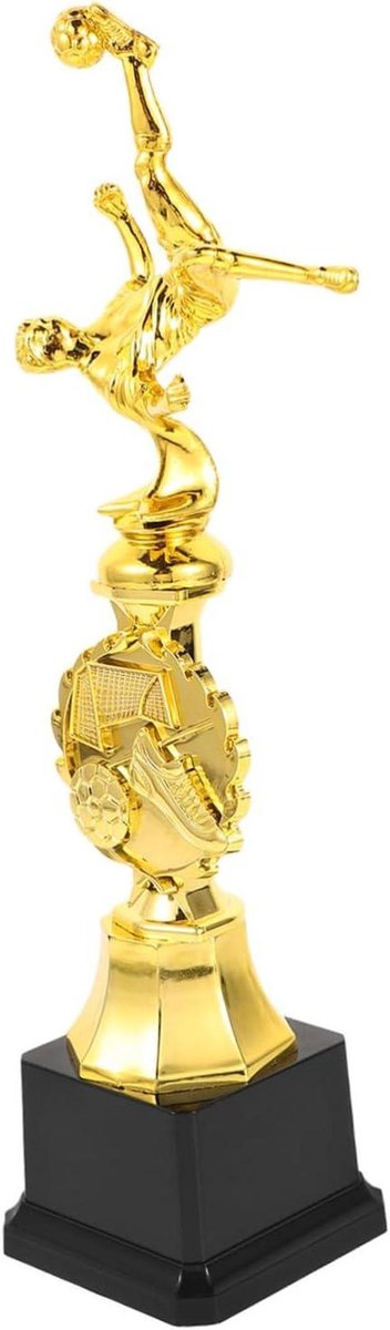 Voetbal Trofee - Deelnameprijs Beker - Sport Evenementen - Voetbal Thema Ontwerp - 7.5 Centimeter Hoog - Goudkleurig