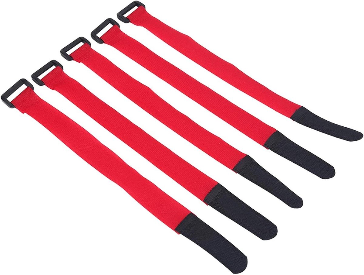 Fietsbanden Bevestigingsbanden - Stuurbanden Nylon - Fietsuitrusting Vastzetten - Eenvoudige sluiting - 5 stuks - Rood