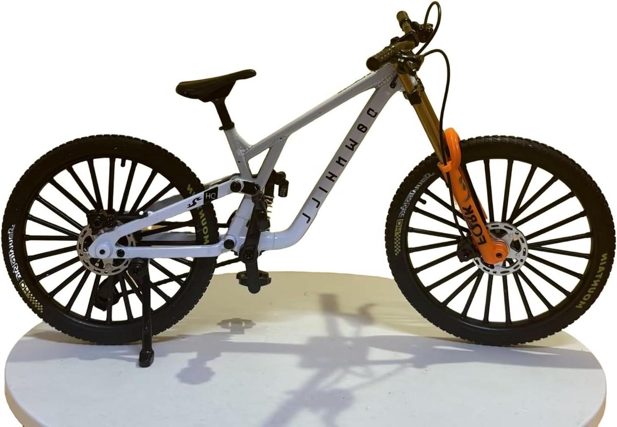 Miniatuur Fiets Model - Vinger Fiets - Desktop Decoratie - Gedetailleerd Die-Cast - Schaal 1:10 - Wit