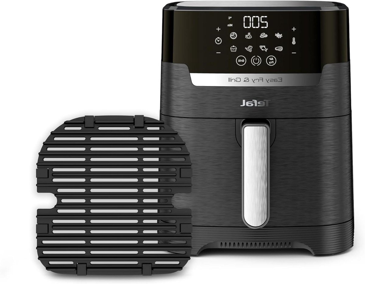 Heteluchtfriteuse Grill - 2-in-1 apparaat - Gezond Koken - 8 Programma's - 42 Liter - Zwart