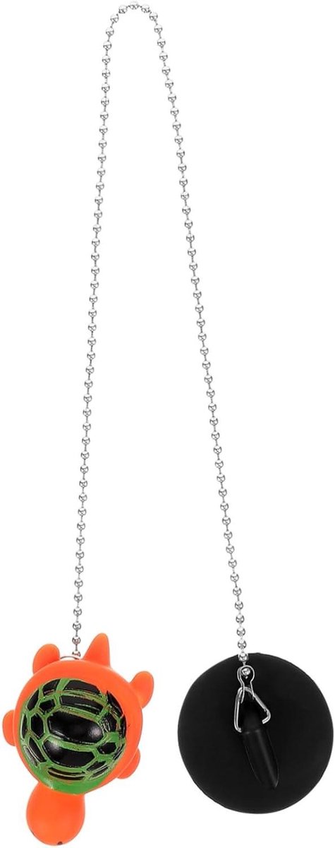 Gootsteenstop Badstop - Afvoerplug Ketting - Water Dicht Maken - Met Handige Ketting - 45mm Diameter - Zwart