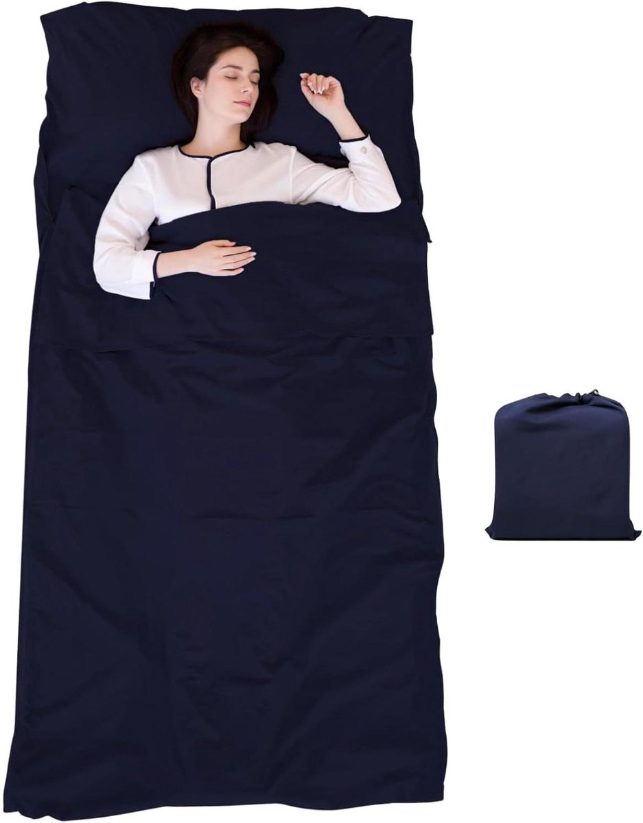 Slaapzak Liner - Reishoes - Comfortabel Slapen - Zacht Polyester - 115 X 203 cm - Donkerblauw