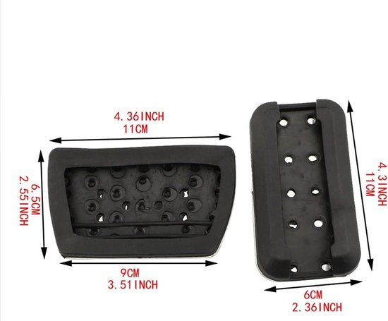 Pedaalhoezen Auto - Voetsteun Pedalen - Verbeterde Grip - Geen Boren Nodig - 2 Stuks Set - Zilver Rubber — afbeelding 4