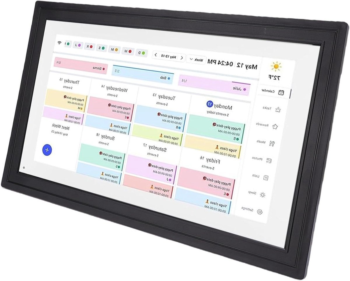 Digitale Kalender - Slimme Planner - Gezinsorganisatie - Full HD Touchscreen - 215 Inch - Zwart