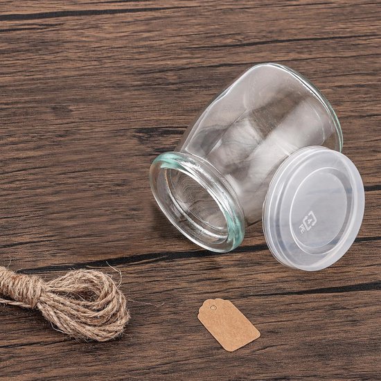 Yoghurt Glazen - Kleine Potjes - Desserts Bewaren - Met Deksel - 30 Stuks 200ml - Transparant — afbeelding 2