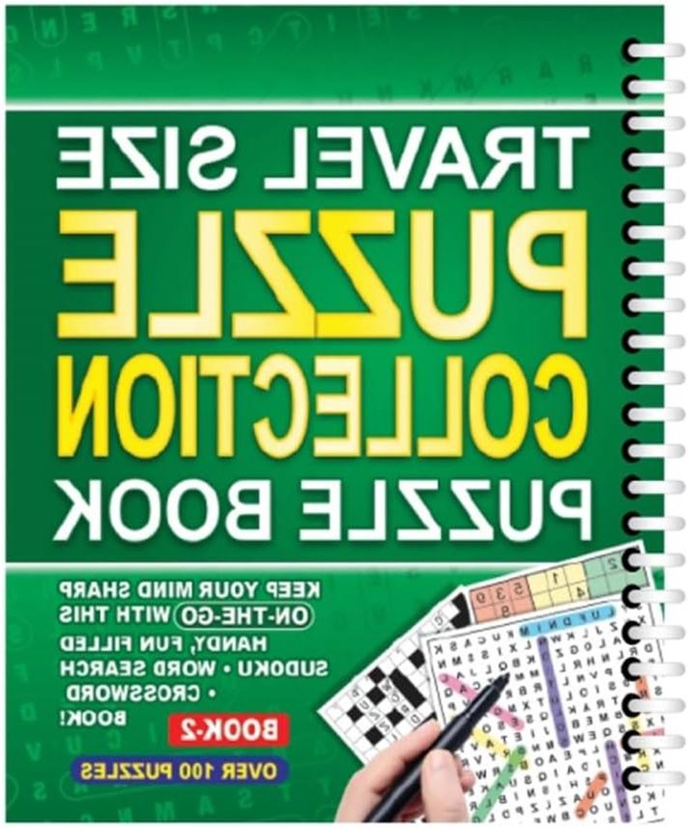 Puzzelboek - Spelletjes Verzameling - Reis Vermaak - 3 In 1 - A5 Formaat - Groen