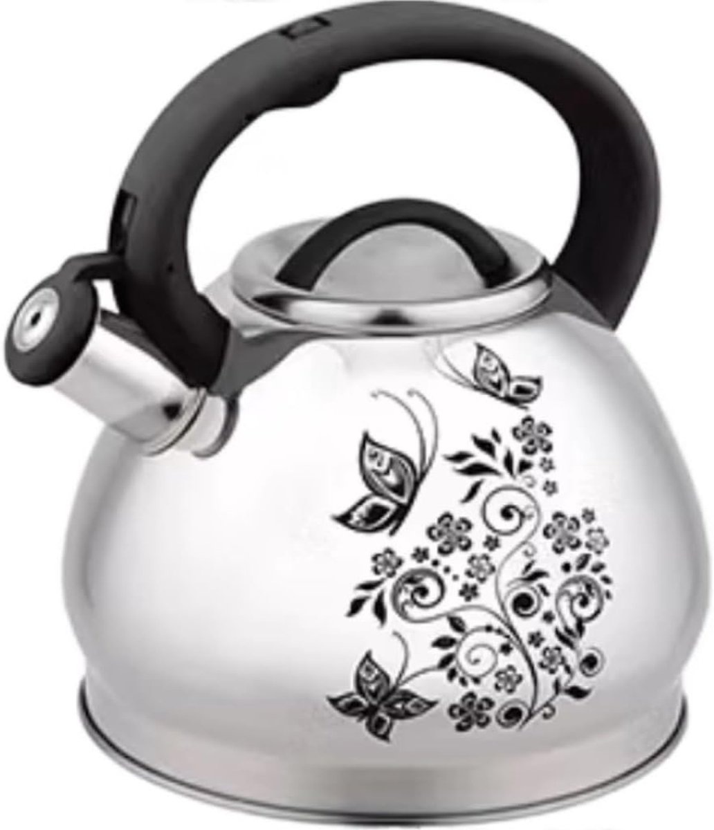 Waterkoker Fornuis - Theepot RVS - Warme Dranken - Fluitend Signaal - 3 Liter - Zilverkleurig