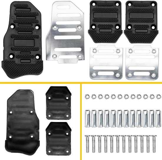 Antislip Pedaal Covers - Auto Interieur - Verbeterde Grip - Eenvoudige Installatie - Standaard Maat - Zilver — afbeelding 5